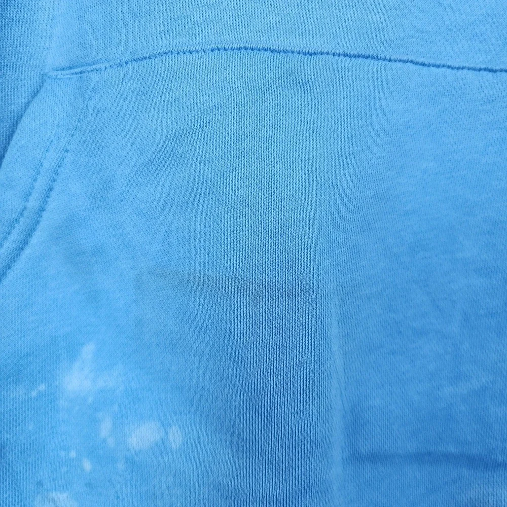 Adidas Hoodie Mens 2XL Blue Tie Dye Acid Wash Embroidered Box‎ Logo Pullover